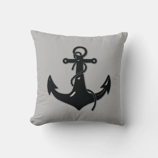 Cojín Decorativo Ancla negra del barco (Anverso)
