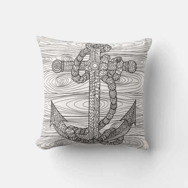 Cojín Decorativo Ancla y cuerda del estilo (Anverso)