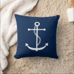 Cojín Decorativo Anclaje azul de la marina<br><div class="desc">Diseño náutico.</div>