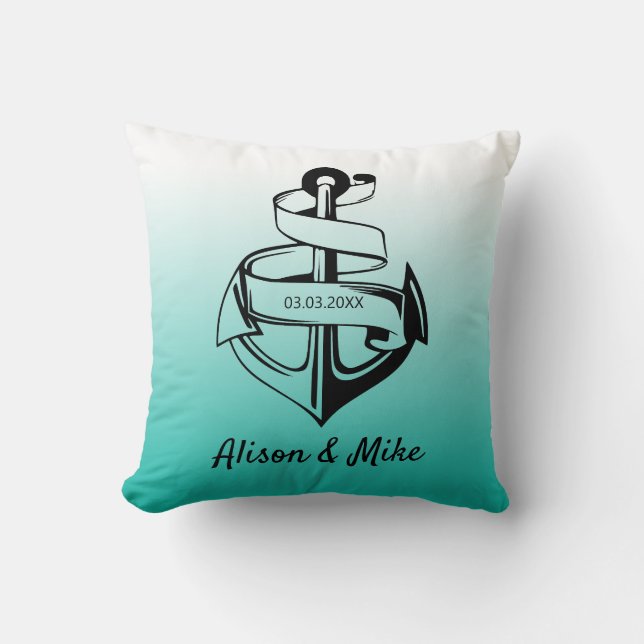 Cojín Decorativo Anclaje Blanco Y Negro (Anverso)