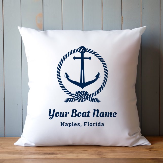 Cojín Decorativo Anclaje de nombre de barco personalizado Nautical  (Subido por el creador)