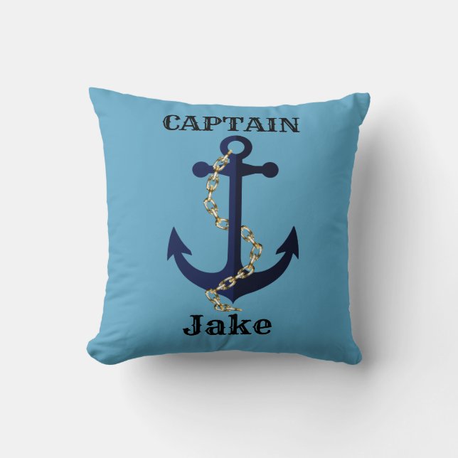 Cojín Decorativo Anclaje marino, cadena, personalizado (Anverso)