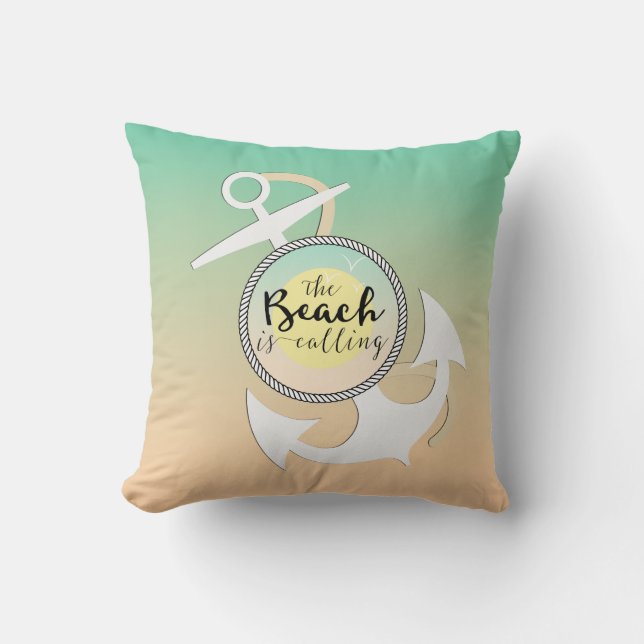 Cojín Decorativo Anclaje náutico de Ombre Beach (Anverso)