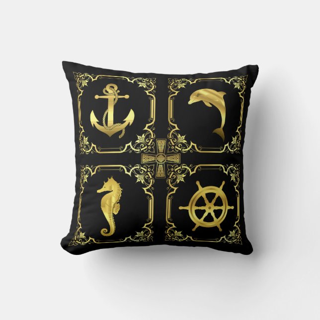 Cojín Decorativo anclaje/velero/rueda/faro/delfín+ (Anverso)