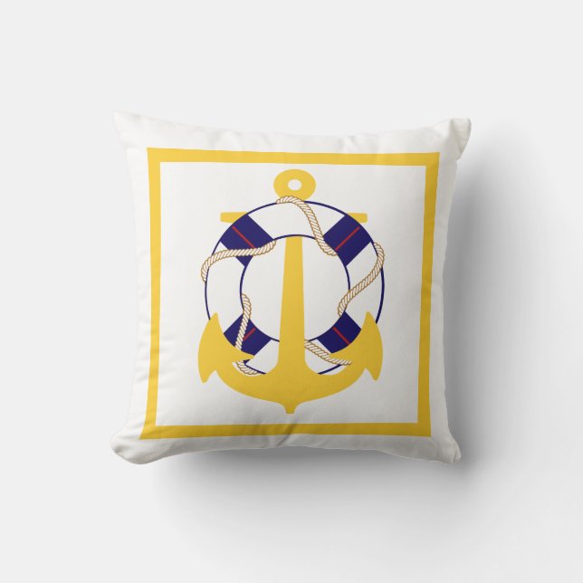 Cojín Decorativo Anclajes/animadores/náuticos de PixDezines (Anverso)