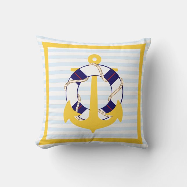 Cojín Decorativo Anclajes/animadores/náuticos de PixDezines (Anverso)