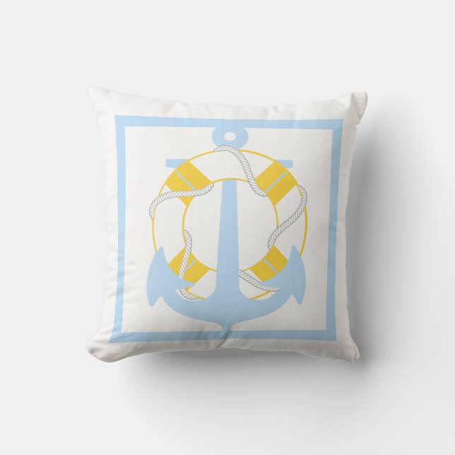 Cojín Decorativo Anclajes/animadores/náuticos de PixDezines (Anverso)