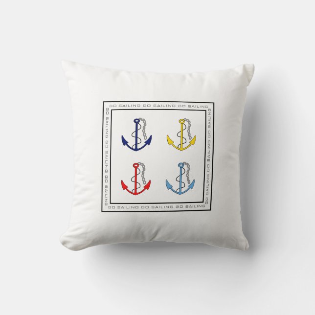 Cojín Decorativo Anclas de las naves náuticas (Anverso)