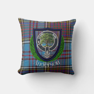 Cojín Decorativo Anderson Scottish Clan Tartán y Escudo