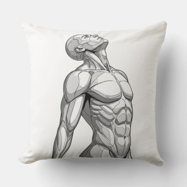 Cojín Decorativo Android Anatomy: Cyborg Throw Pillow (Anverso)