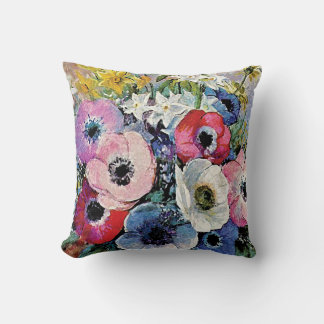 Cojín Decorativo Anémonas Flores - Arte Fino Simbolismo de Odilon R