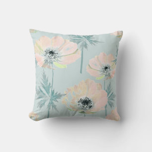 Cojín Decorativo Anémonas rosas delgadas.
