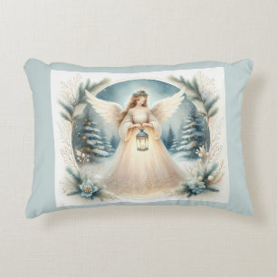 Cojín Decorativo Ángel Celestial de Invierno Farol de Esperanza