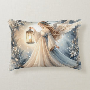 Cojín Decorativo Ángel Celestial de Invierno Farol de Paz
