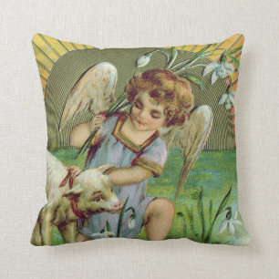 Cojín Decorativo Angel Cherub Sun Lamb Sheep