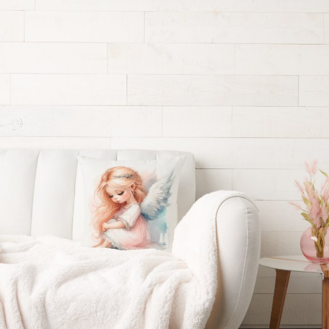Cojín Decorativo Angel chica ángel de ensueño arte de hada pastel (Sofá)