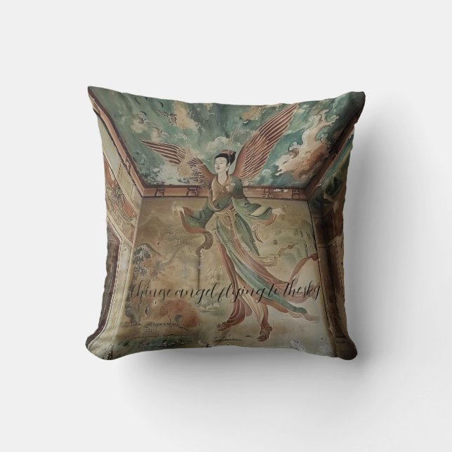Cojín Decorativo Ángel chino volando al cielo (Anverso)