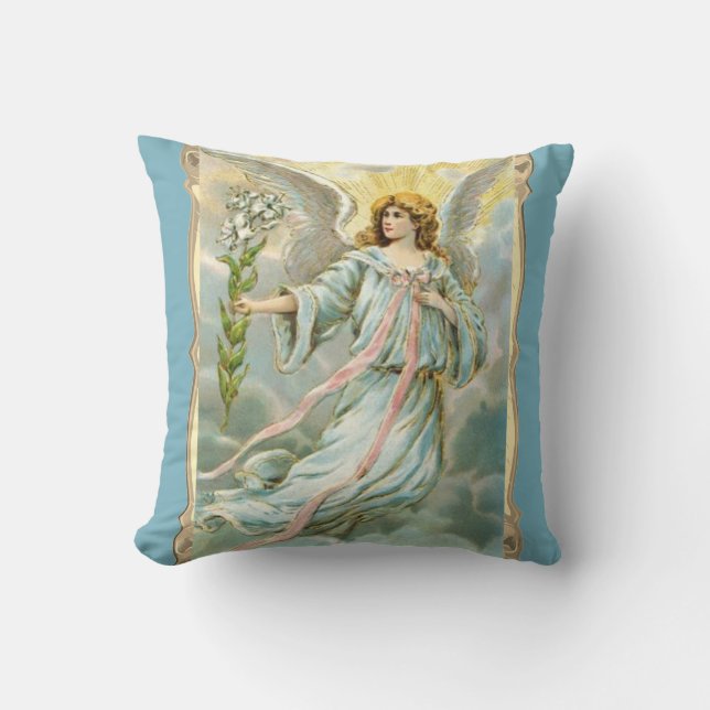 Cojín Decorativo Ángel con lirios (Anverso)