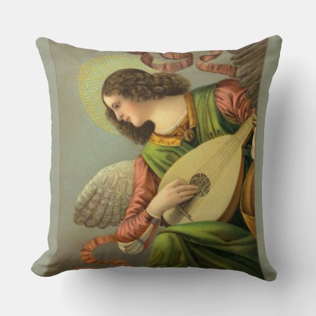 Cojín Decorativo Ángel con Mandolin (Anverso)
