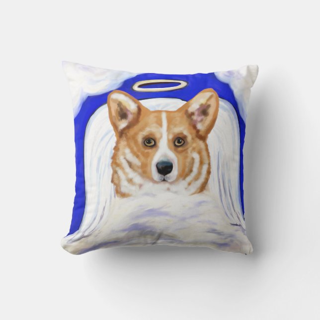 Cojín Decorativo Angel Corgi (Anverso)