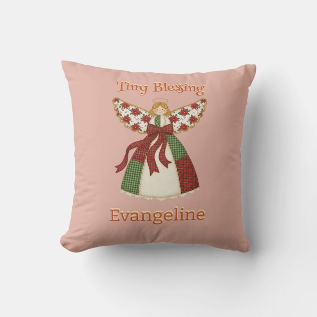Cojín Decorativo Ángel de chantaje lindo - Bebé personalizado (Anverso)