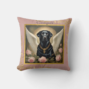 Cojín decorativo Angel de Labrador Negro Personali