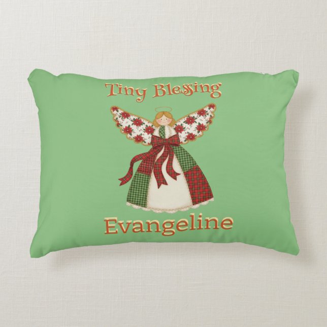 Cojín Decorativo Ángel de Patchwork Adorable – Bebé Personalizado (Anverso)