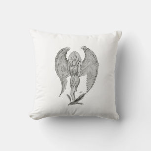 Cojín Decorativo Ángel, diseño en blanco y negro