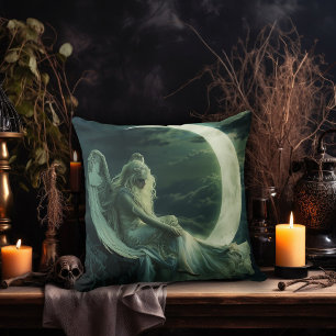 Cojín Decorativo Ángel gótico con luna