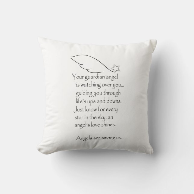 COJÍN DECORATIVO ANGEL HUGS GUARDIAN ANGEL WATCHING PILLOW (Anverso)