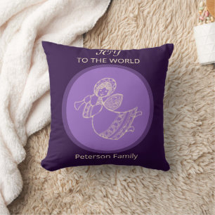 Cojín Decorativo Ángel Lavanda Radiante de Alegría Serenidad Famili