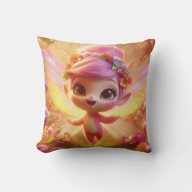 Cojín Decorativo Ángel rosa (Anverso)