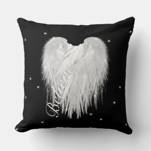 Cojín Decorativo ANGEL WINGS ‘Believe’ Heart Black Starry