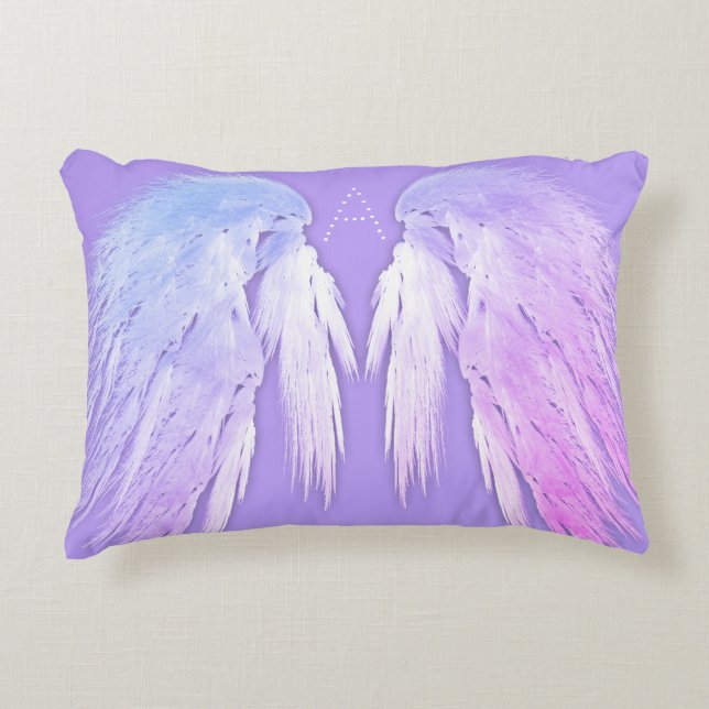 Cojín Decorativo ANGEL WINGS Fairy Purple Monograma (Anverso)