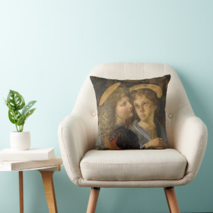 Cojín Decorativo Ángeles del Bautismo de Cristo de Leonardo da Vinc