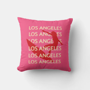 Cojín Decorativo Angeles Travel Art, California, Travel Art, Pink