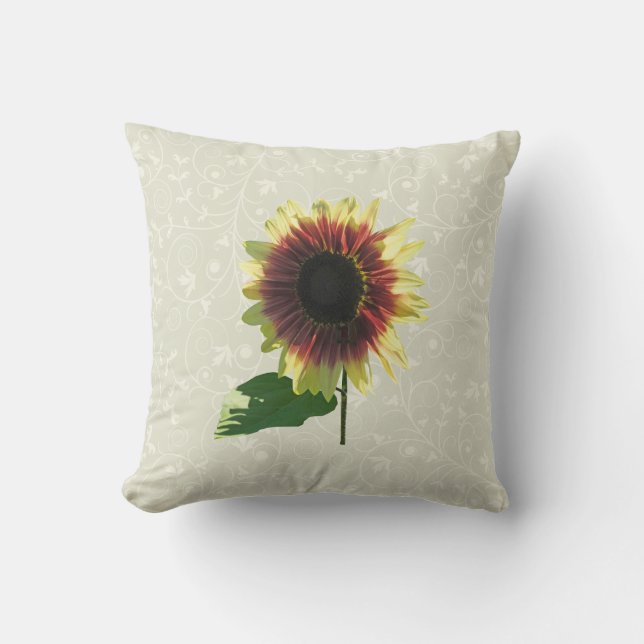 Cojín Decorativo Anillo de Fuego de Girasol (Anverso)