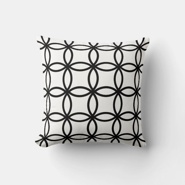 Cojín Decorativo Anillos blancos y negros (Anverso)