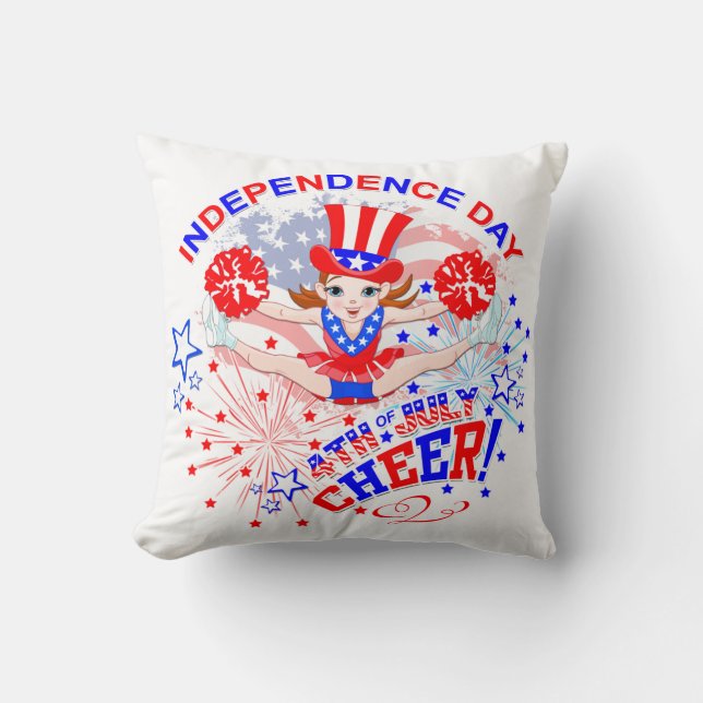 Cojín Decorativo Animación, Día de la Independencia, 4 de julio, Sa (Anverso)