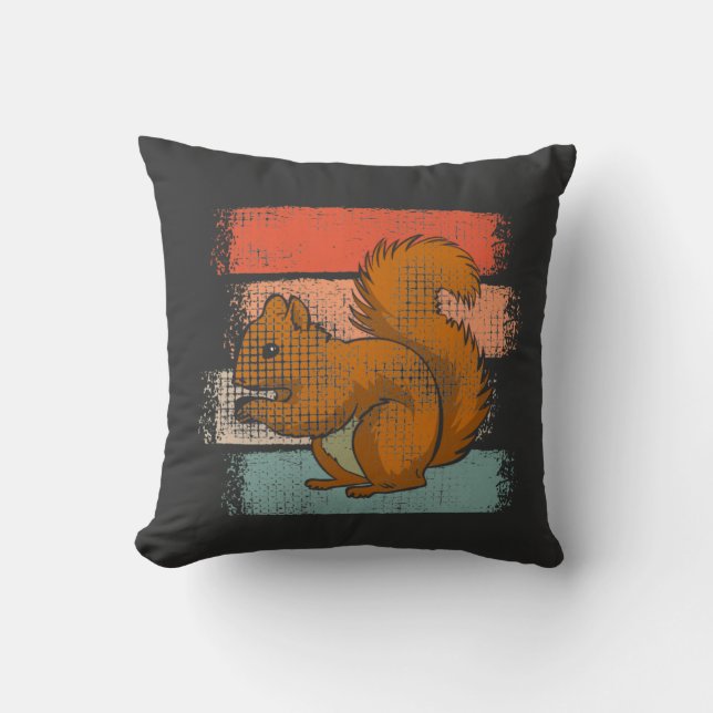 Cojín Decorativo Animal Ardilla Retro (Anverso)