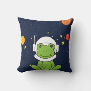 Cojín Decorativo Animal astronauta de rana con casco espacial