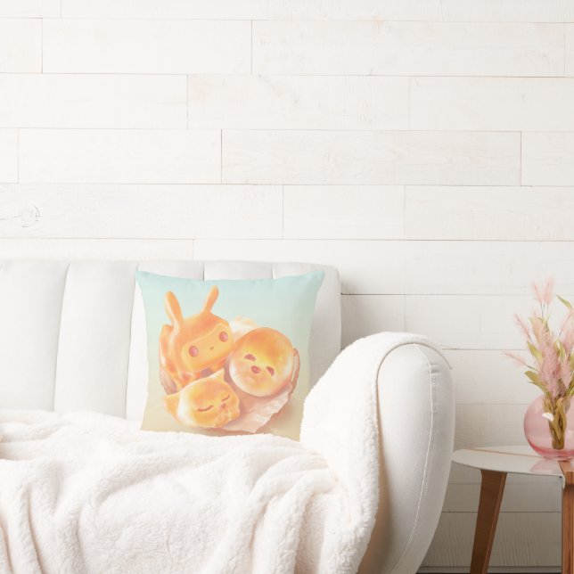 Cojín Decorativo Animal Bread Basket: Smiling Bichon, Bunny & Cat (Sofá)