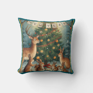 Cojín Decorativo Animal de Bosque Navidad Año Nuevo