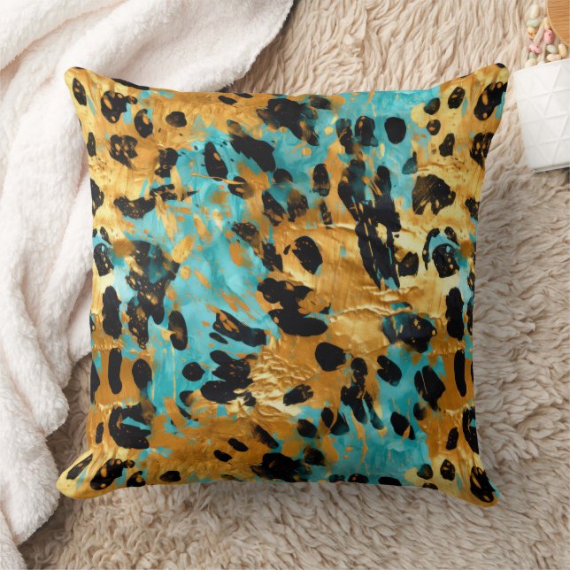 Cojín Decorativo Animal del Leopardo Negro de Aqua Gold (Manta)