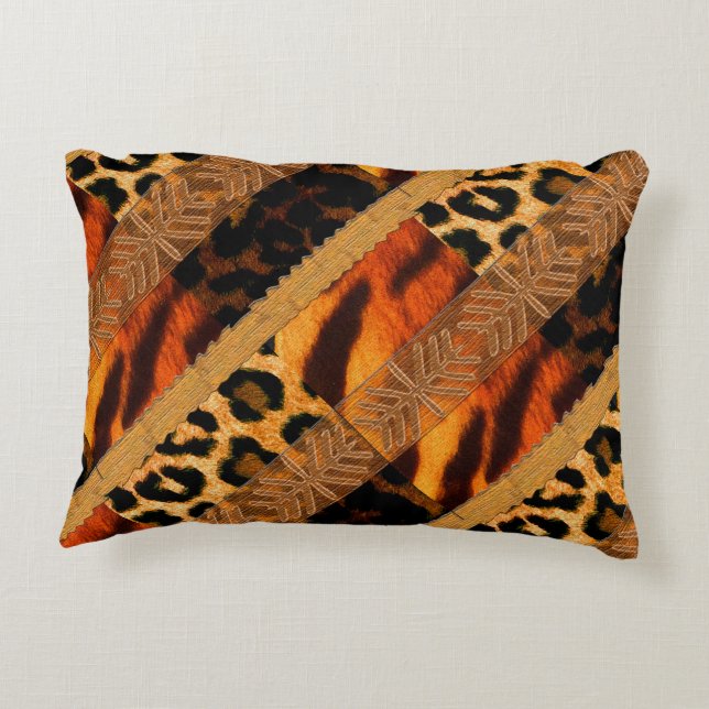 Cojín Decorativo Animal leopardo y tigre (Reverso)