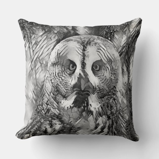 Cojín Decorativo AnimalArtBW_Owl_001 (Anverso)