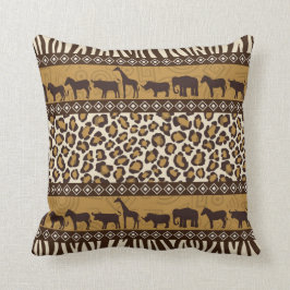 Cojín Decorativo Animales africanos e imagen de leopardo