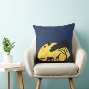 Cojín Decorativo Animales africanos - Silhouette Sunset Wildlife