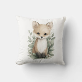 Cojín Decorativo Animales Bebés Adorables con Flores en Acuarela