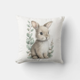 Cojín Decorativo Animales Bebés Adorables con Flores en Acuarela
